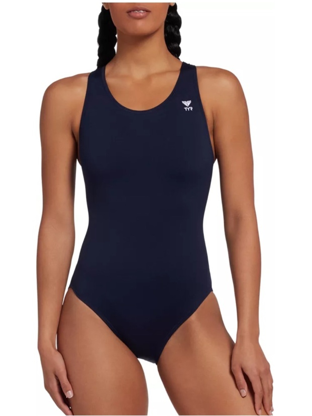 TYR Navy Blue Performance One-Piece Swimsuit NWT - 36